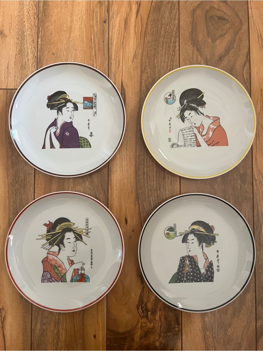 Geisha Porcelain Plates